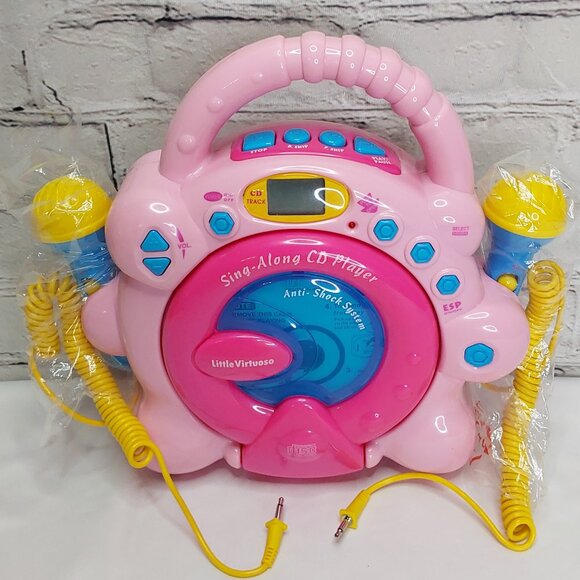 'LITTLE VIRTUOSO' SING~ALONG CD PLAYER DUAL MICROPHONES PINK KARAOKE SYSTEM - Picture 6 of 15